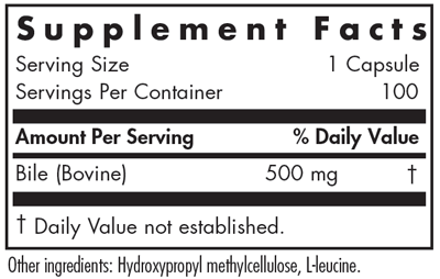 Ox Bile 500 mg 100 Capsules