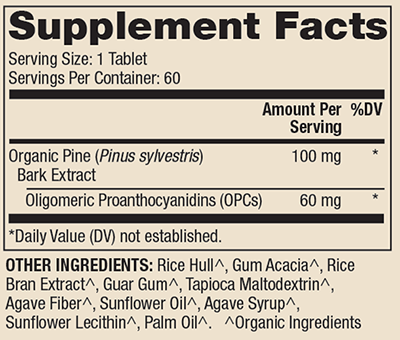 Organic Pine Bark Extract 60 Tablets