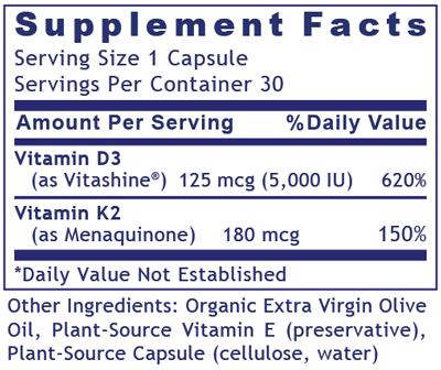 Premier Vitamin D3+K2 30 Capsules
