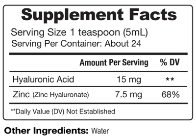 Hyaluronic Acid + Zinc 4 fl oz
