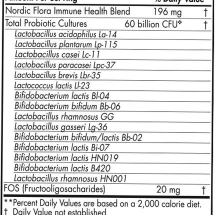 Nordic Flora Probiotic Immune Health 30 Capsules