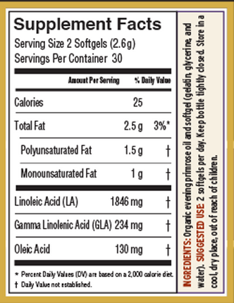 Evening Primrose Oil 60 Softgels