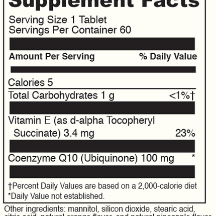 COENZYME Q10 CHEWMELT 100 mg 60 Tablets