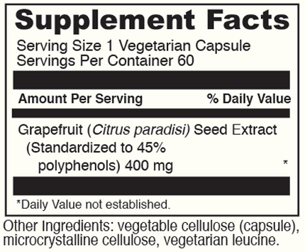 GRAPEFRUIT SEED EXTRACT 400 mg 60 Capsules