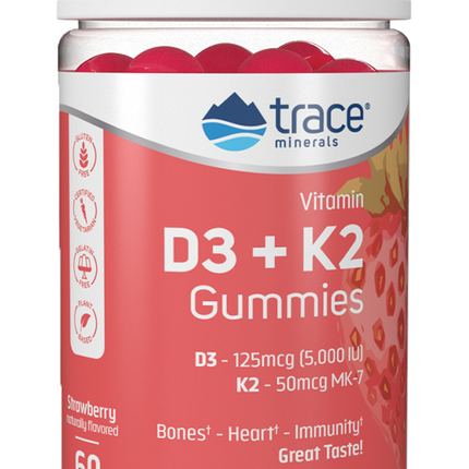 Vitamin D3+K2 Gummies Strawberry 60 Gummies
