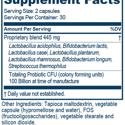Probiotic 100B 60 Capsules