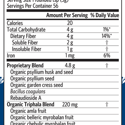 Psyllium Pre & Probiotic Fiber 56 Servings