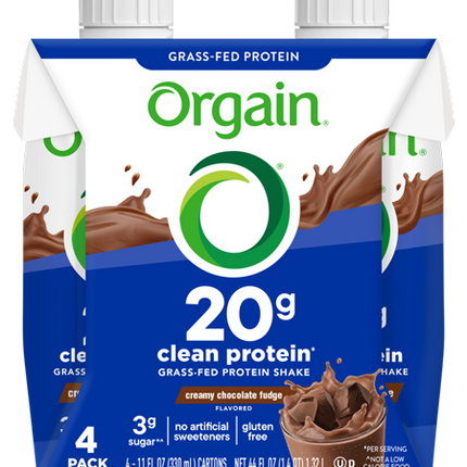 Clean Protein Grass Fed Protein Shake Creamy Chocolate Fudge 4 Pack
