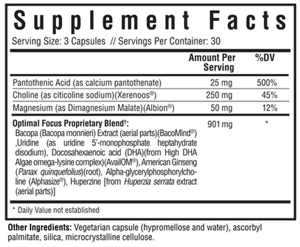 Optimal Focus* 90 Capsules