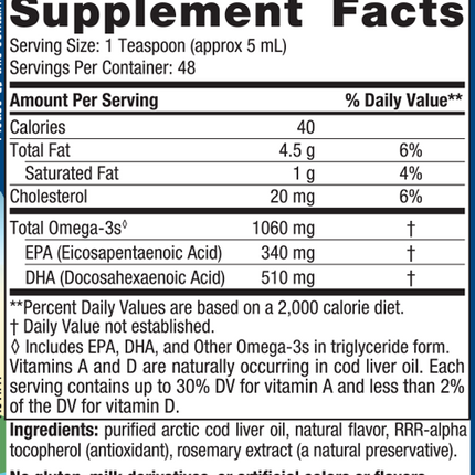 Arctic Cod Liver Oil Orange 8 fl oz