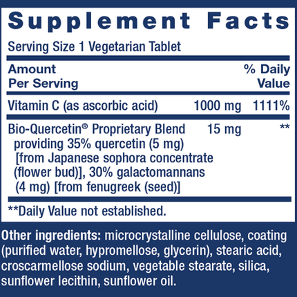 Vitamin C and Bio-Quercetin Phytosome 250 Tablets