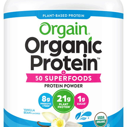 Organic Protein + Superfoods Protein Powder Plant Based Vanilla Bean 18 Servings