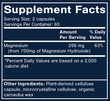 Magnesium Hydroxide 120 Capsules
