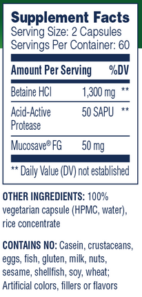 Betaine HCL 120 Capsules