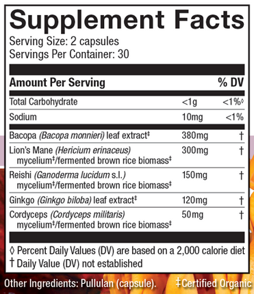 MycoBotanicals® Brain* 60 Capsules