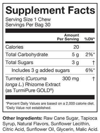Turmeric Chews Orange Citrus 30 Chews