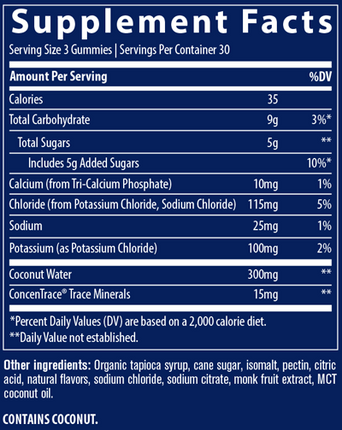 Electrolyte Stamina Gummies Lemon Lime 90 Gummies