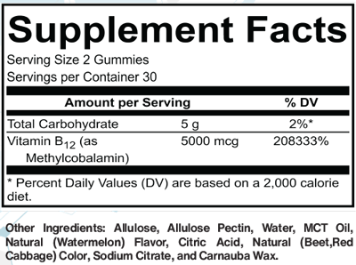 B12 Methylcobalamin 60 Gummies