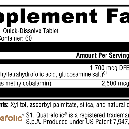 5-MTHF Plus B12 Cherry 60 Tablets