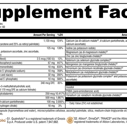 ActivNutrients® without Copper & Iron 120 Capsules