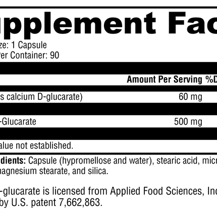 Calcium D-Glucarate 90 Capsules