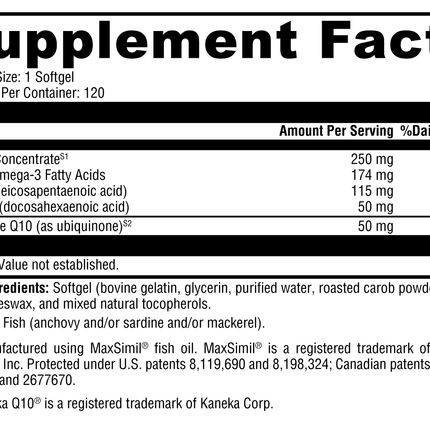 CoQmax™ Omega 50 mg 120 Softgels