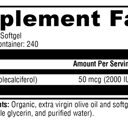 D3 2000 240 Softgels