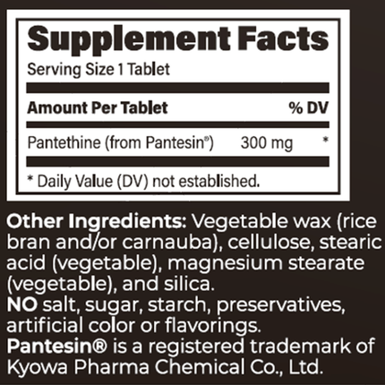 Pantethine SR 300 mg 90 Tablets