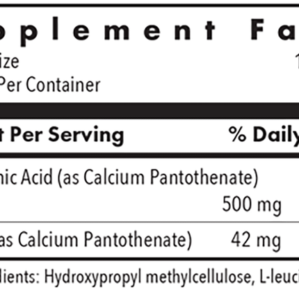 Pantothenic Acid 90 Capsules