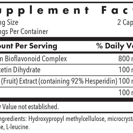 Quercetin Bioflavonoids 100 Capsules