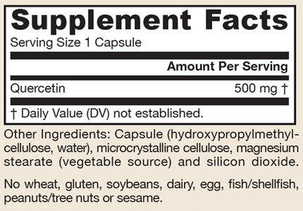 Quercetin 500 mg 100 Capsules