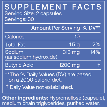 Sodium Butyrate 60 Capsules