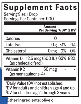 Vitamin D3 + K2 Drops 1 fl oz