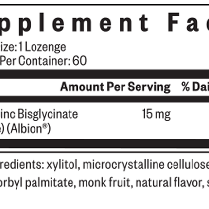 Zinc Lozenge 60 Lozenges