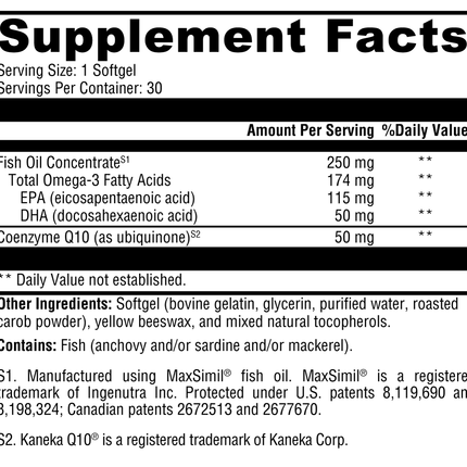 CoQmax™ Omega 50 mg 30 Softgels