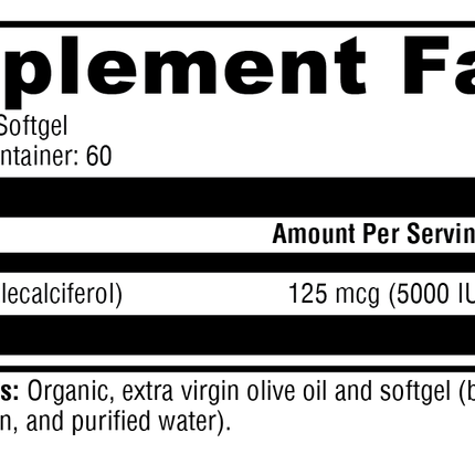 D3 5000 60 Softgels
