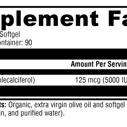 D3 5000 90 Softgels