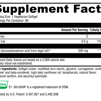 DHA from Algae 60 Softgels