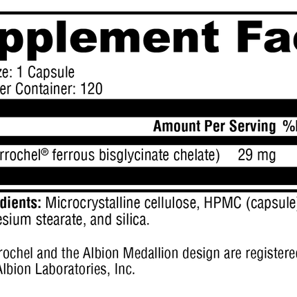 Iron Glycinate 120 Capsules